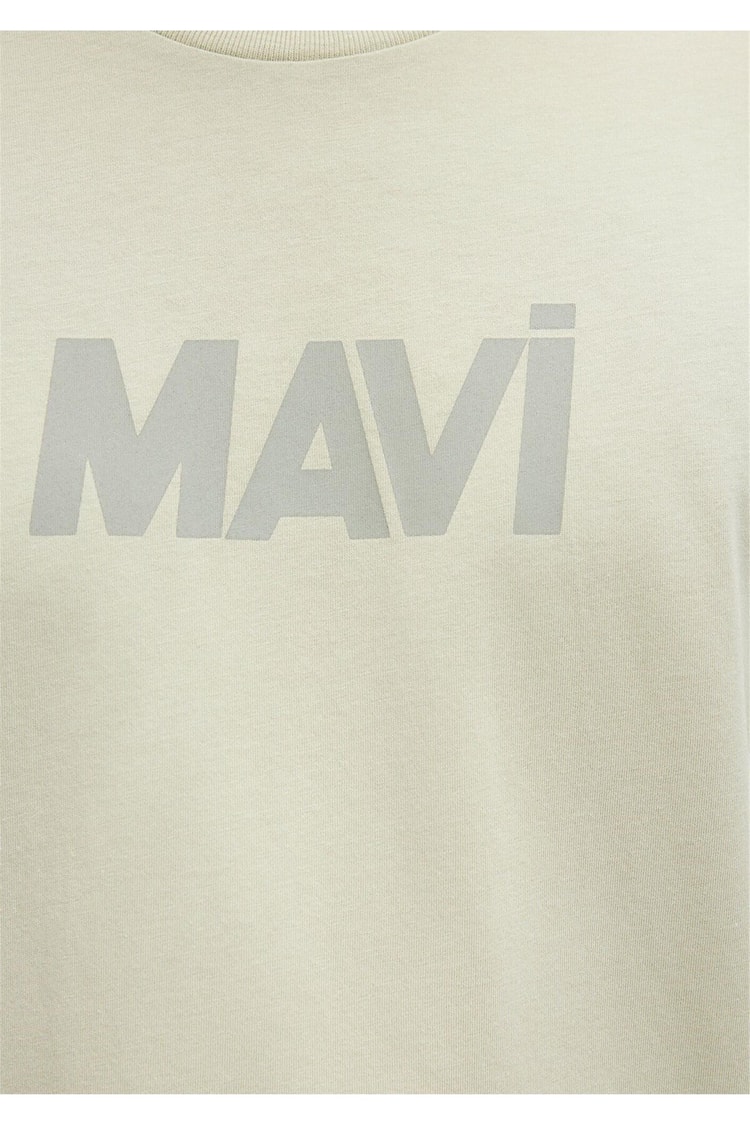 Mavi M066846-85873 Desert Sage Erkek Slim Mavi Baskılı T-Shirt