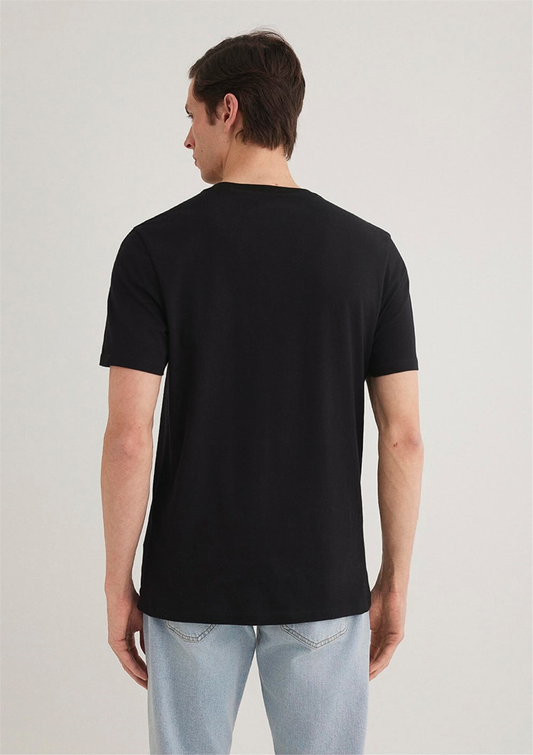 Mavi M067053-900 Siyah Erkek Regular Galata İstanbul Baskılı T-Shirt