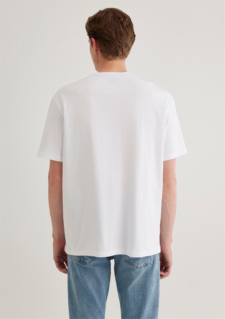 Mavi M067074-620 Beyaz Erkek Logo Nakışlı T-Shirt