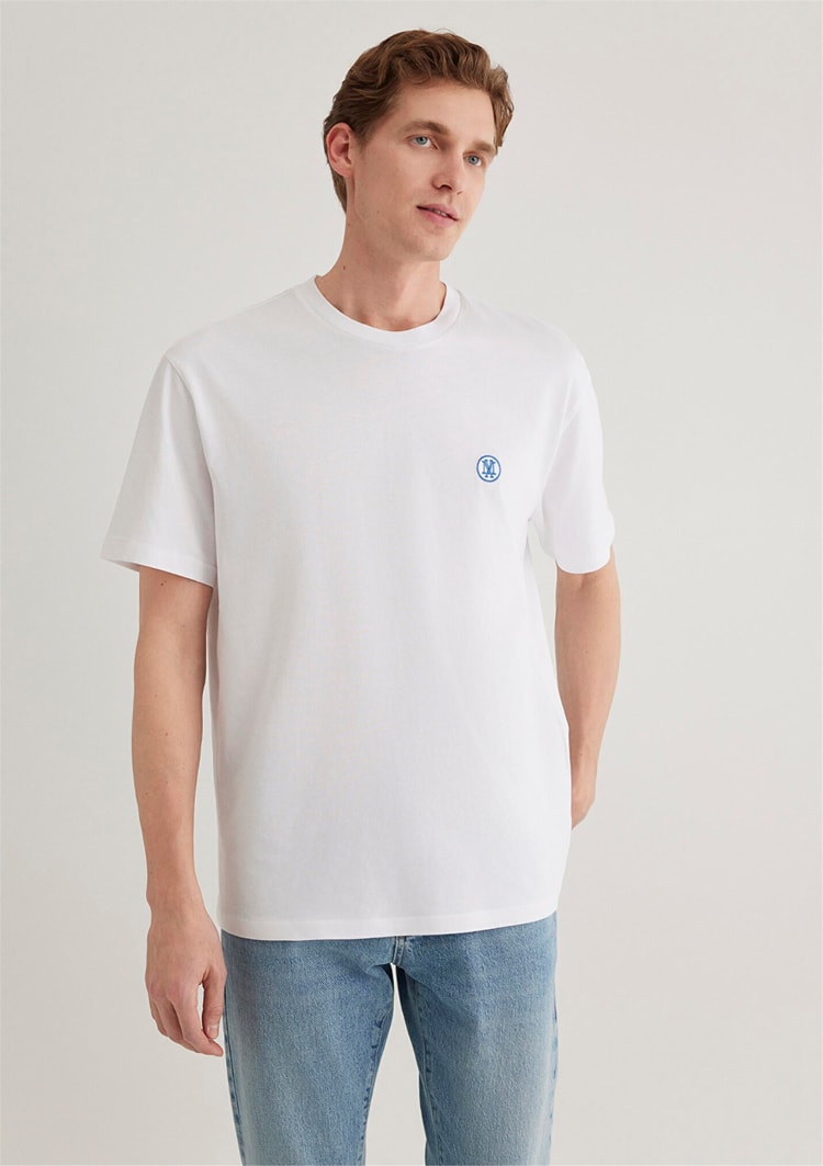 Mavi M067074-620 Beyaz Erkek Logo Nakışlı T-Shirt