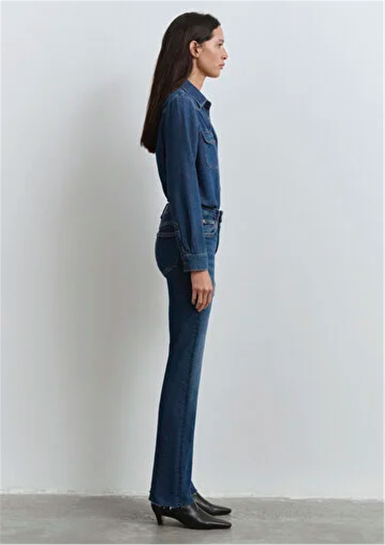 Mavı M101225-80680 Marıa Dark Blue Gold Denım Kadın Flare Boot Cut Denım Pantolon