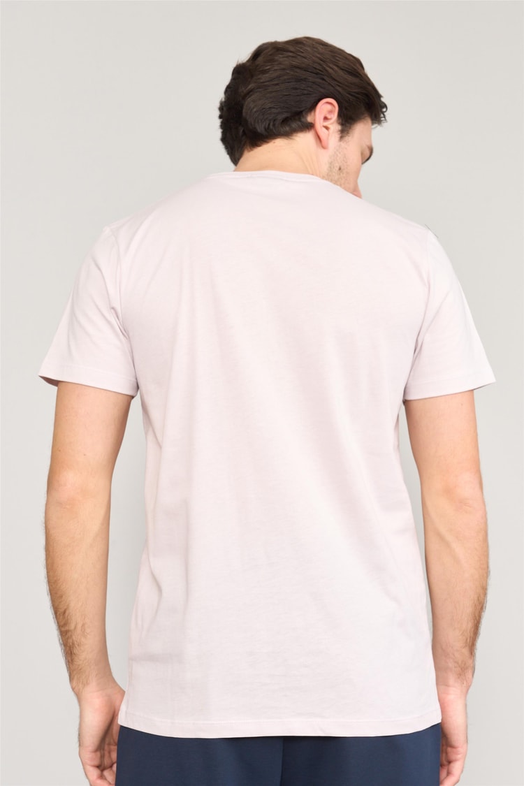 Mentality 4036 Erkek Bisiklet Yaka Baskılı Regular T-shirt Gül