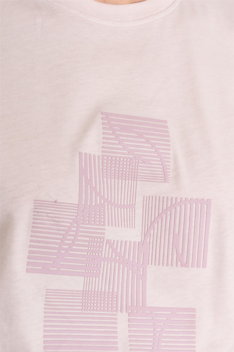 Mentality 4036 Erkek Bisiklet Yaka Baskılı Regular T-shirt Gül