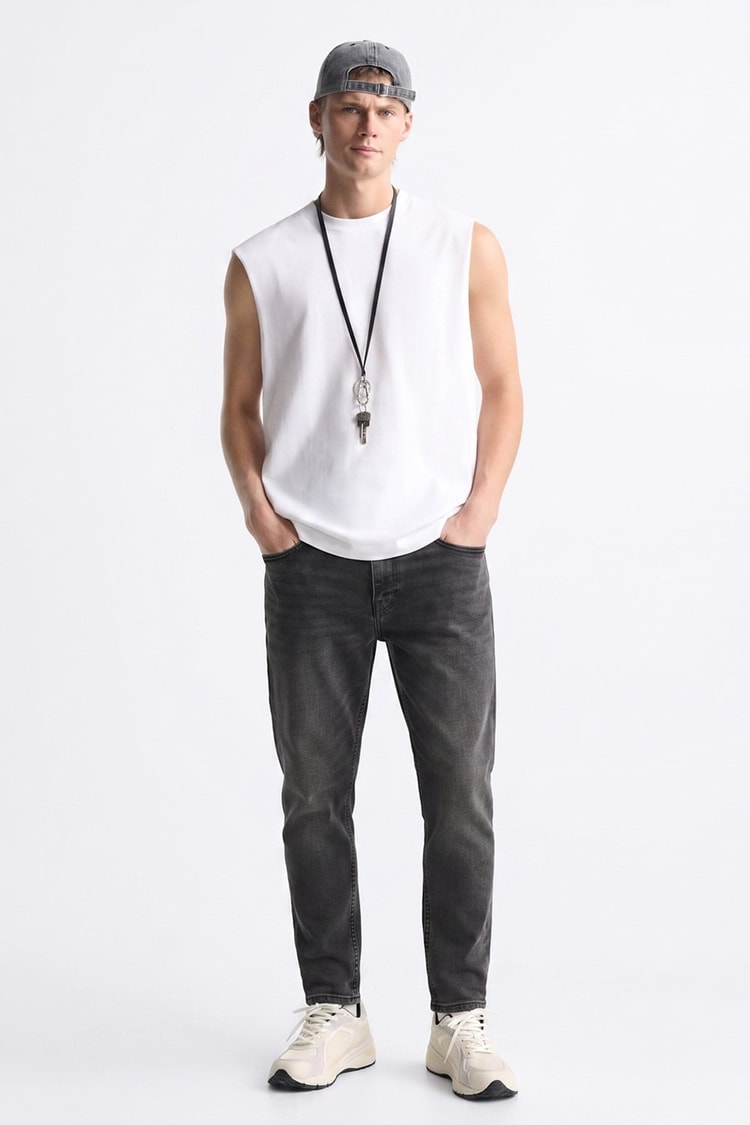 Mentality 6443 Erkek Proton Slim Fit Kot Pantolon Gri