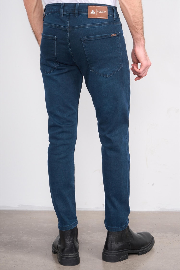 Mentality 6443 Erkek Proton Slim Fit Kot Pantolon Koyu Mavi