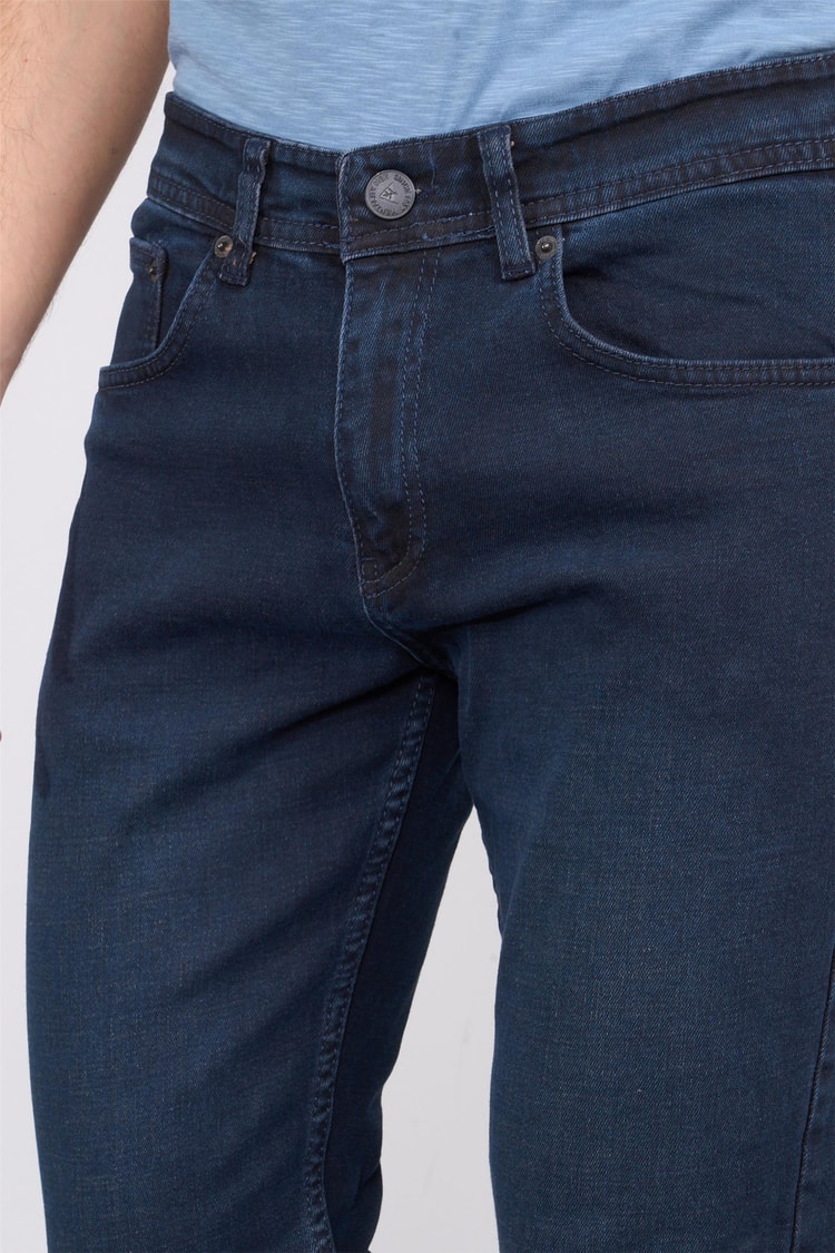 Mentality 6443 Erkek Proton Slim Fit Kot Pantolon Dark Blue