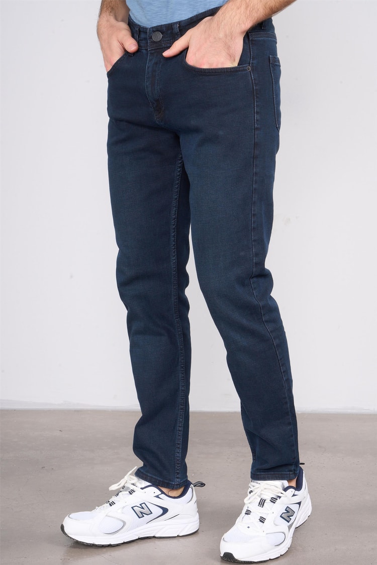 Mentality 6443 Erkek Proton Slim Fit Kot Pantolon Dark Blue