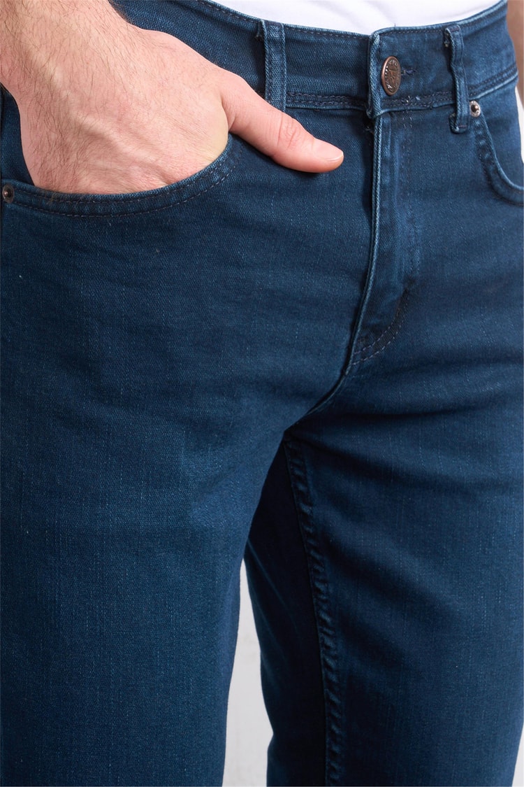 Mentality 6443 Erkek Proton Slim Fit Kot Pantolon Koyu Mavi