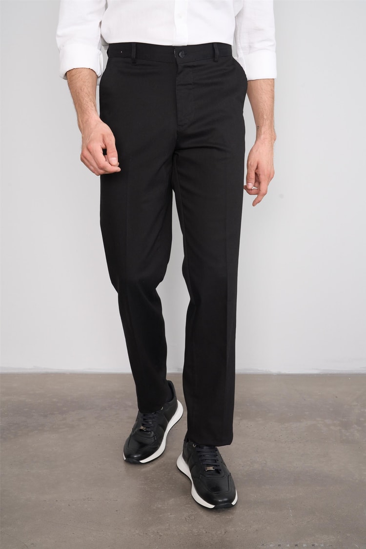 Mentality 8112 Erkek Yan Cep King Gabardin Pantolon Siyah