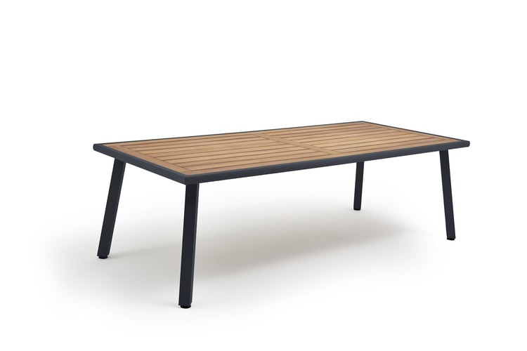 Milano Iroko Tabla 100x230 Alüminyum Masa - Antrasit