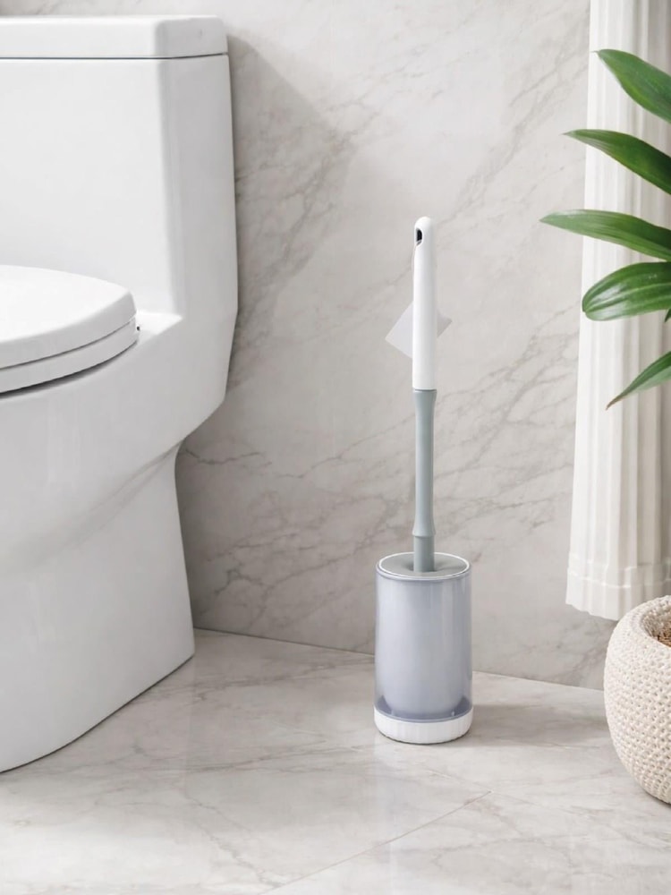Modern Şeffaf Detaylı Tuvalet Fırçası Ve Standı – Hijyenik, Minimal WC Fırçası VICHY-7049