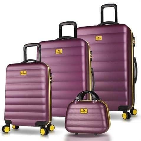 My Valice Colors Abs Kabin Orta Büyük ve Makyaj Boy Mürdüm 4'lü Travel Valiz Seti