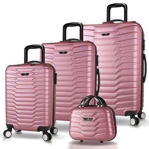 My Valice Croc Abs Kabin Orta Büyük ve Makyaj Boy Rose Gold 4'lü Travel Valiz Seti