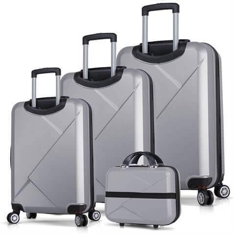 My Valice Diamond Abs Kabin Orta Büyük ve Makyaj Boy Gri 4'lü Travel Valiz Seti