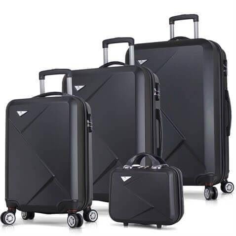 My Valice Diamond Abs Kabin Orta Büyük ve Makyaj Boy Siyah 4'lü Travel Valiz Seti
