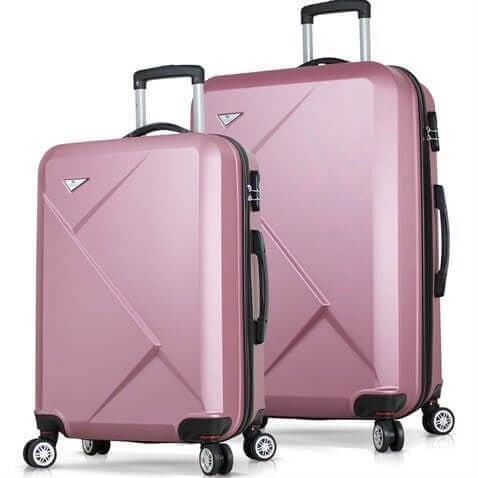 My Valice Diamond Abs Orta ve Büyük Boy Rose Gold 2'li Valiz Seti