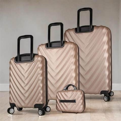 My Valice Lotus Abs Kabin Orta Büyük ve Makyaj Boy Gold 4'lü Travel Valiz Seti