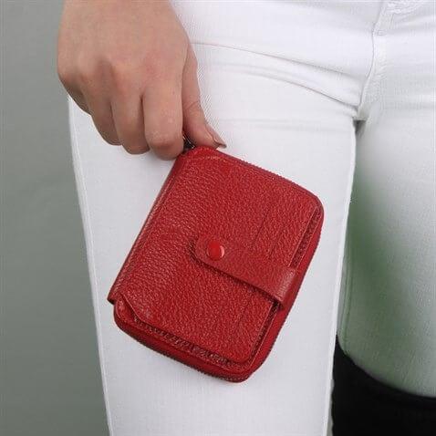 My Valice Unisex Hakiki Deri Cüzdan ve Kartlık 1816 Kırmızı