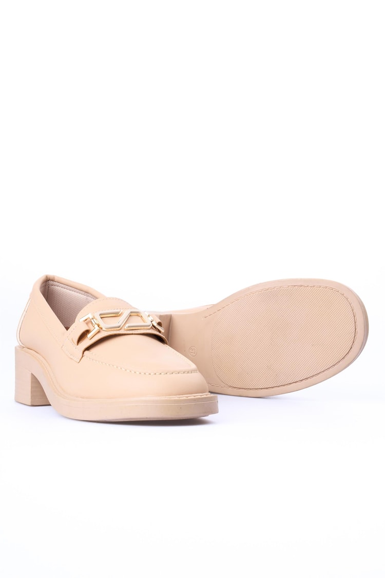 Nene 2344 Bej Kadın Loafer Ayakkabı