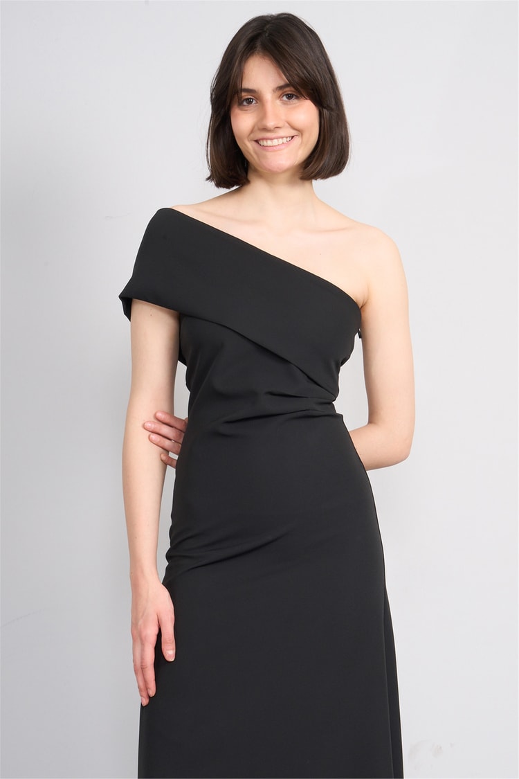 Nesil Y26 Eu3152 Siyah Kadın Tek Omuz Elbise S-Xl
