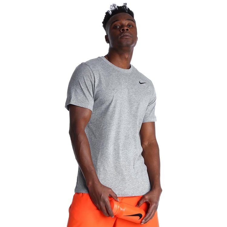 Nıke Ar6029 Drı-Fıt Fıtness T-Shırt 091 Carbon Heather/Black Erkek T-Shırt