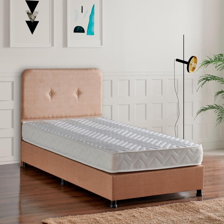 Niron Budget Yatak Seti 80x180 cm Yatak Baza Başlık Takımı - Tek Kişilik Sert Ortopedik Yatak, Baza ve Başlık