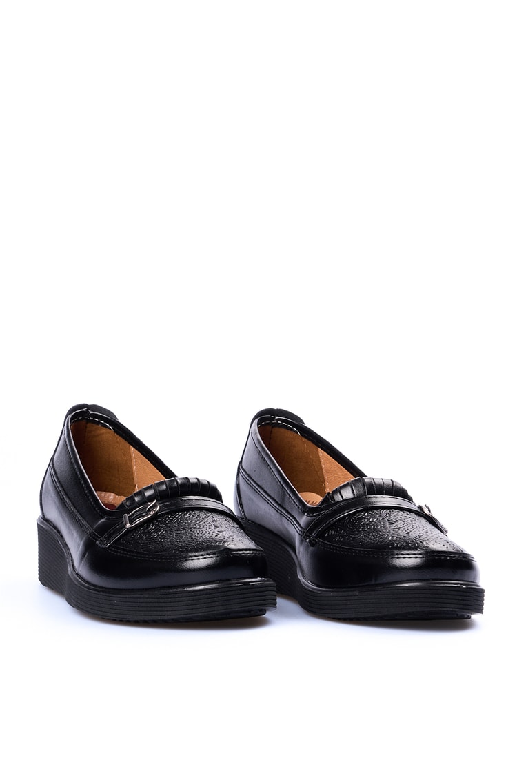 Oflaz 1194Y 602 Sıyah Cılt Bayan Comfort Ayakkabı