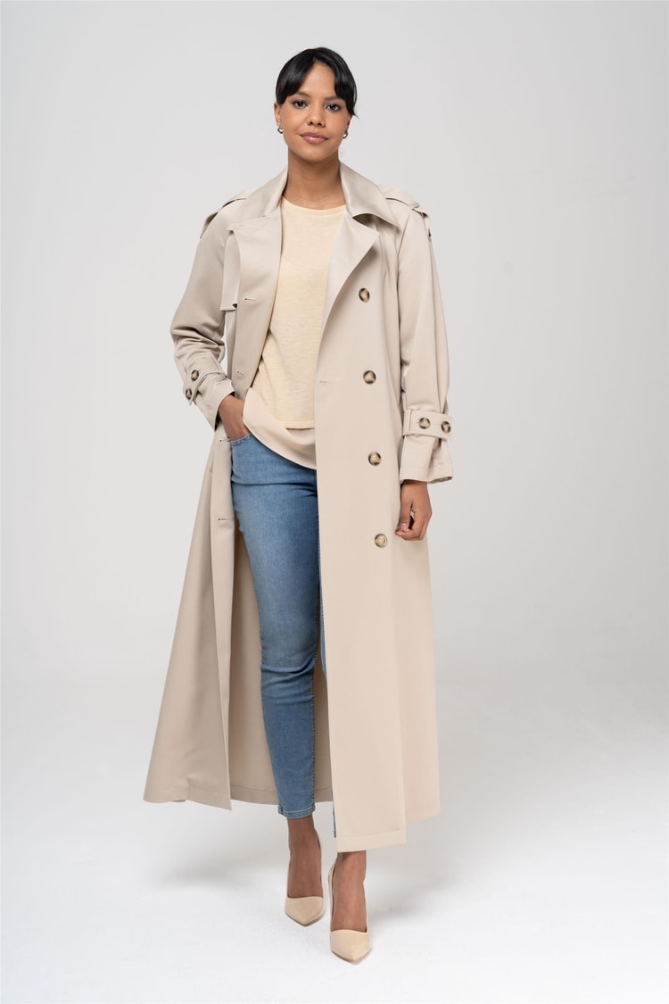 Olcay 6538 6005 Taş Kadın Polyester Trençkot