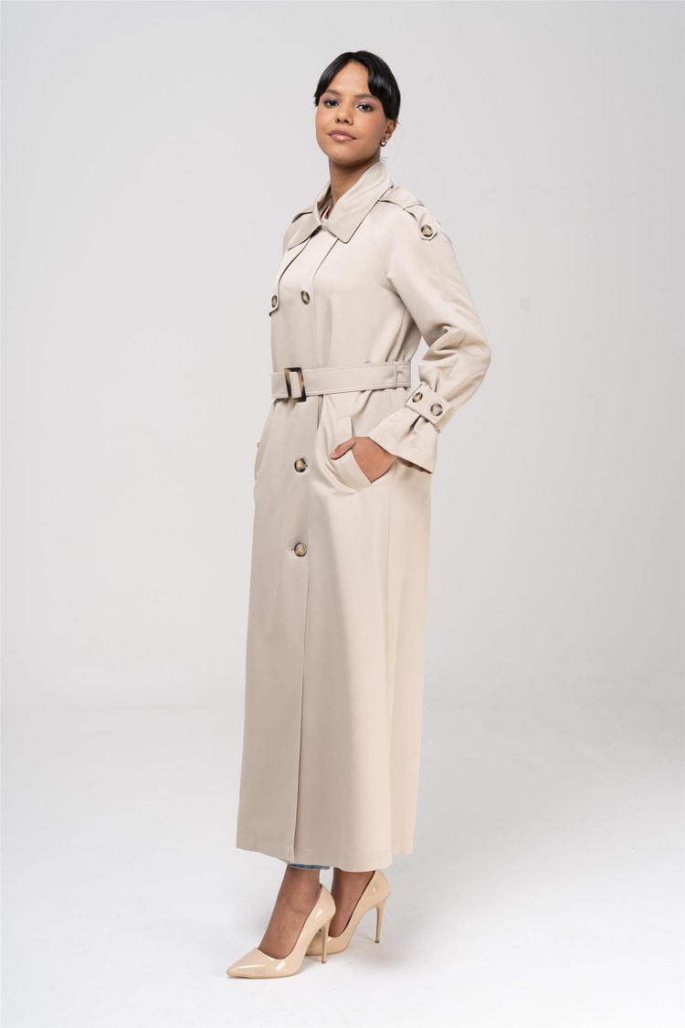 Olcay 6538 6005 Taş Kadın Polyester Trençkot
