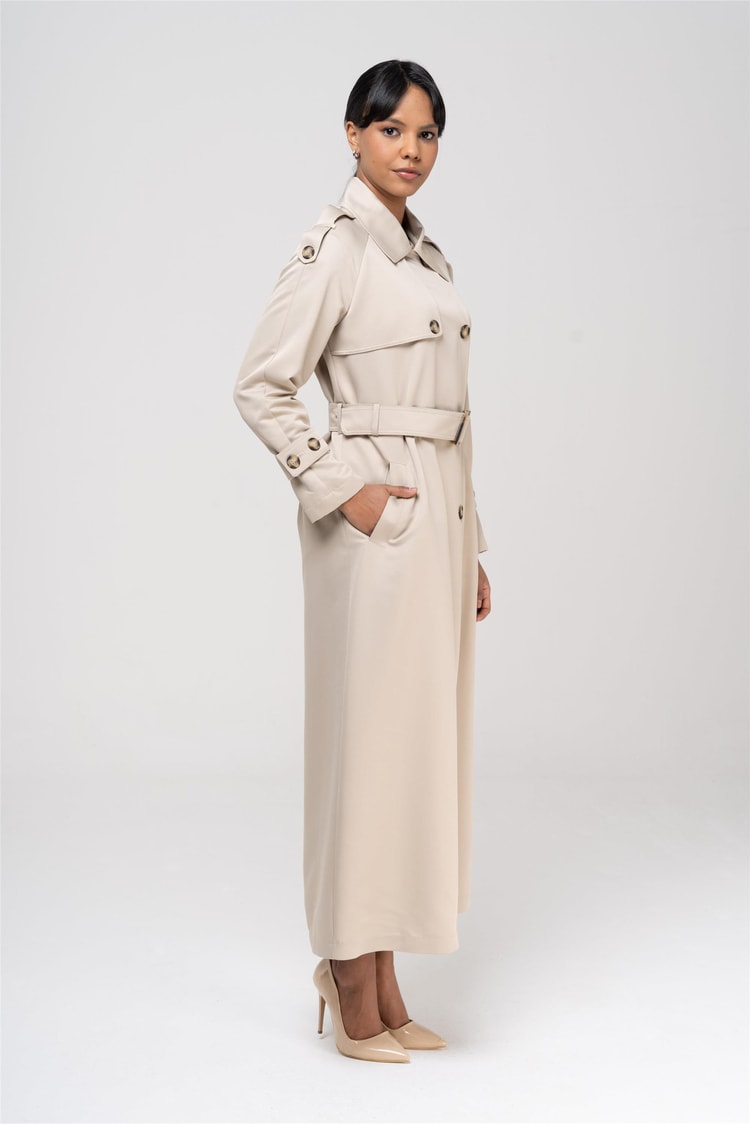 Olcay 6538 6005 Taş Kadın Polyester Trençkot