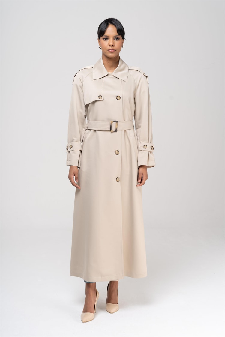 Olcay 6538 6005 Taş Kadın Polyester Trençkot