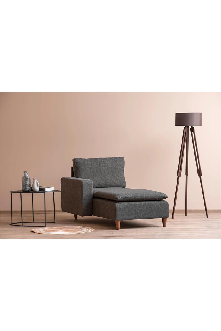 Pafu Lungo Modüler Daybed -Koyu Gri Keten