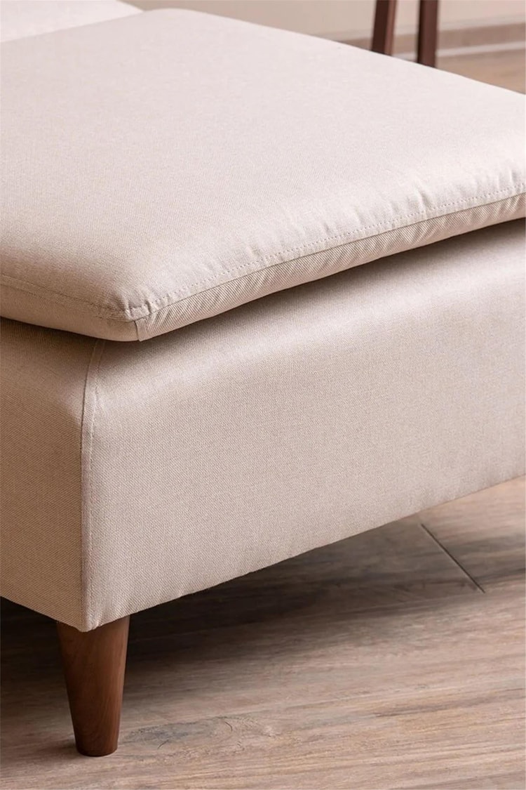 Pafu Lungo Modüler Daybed - Krem Keten