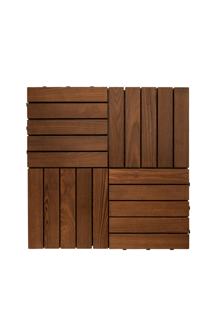 Pafu Sunsoe Dişbudak Ağacı Balkon Bahçe Ahşap Yer Döşemesi Karo Deck 30x30 cm 1 Adet (0,09m2)
