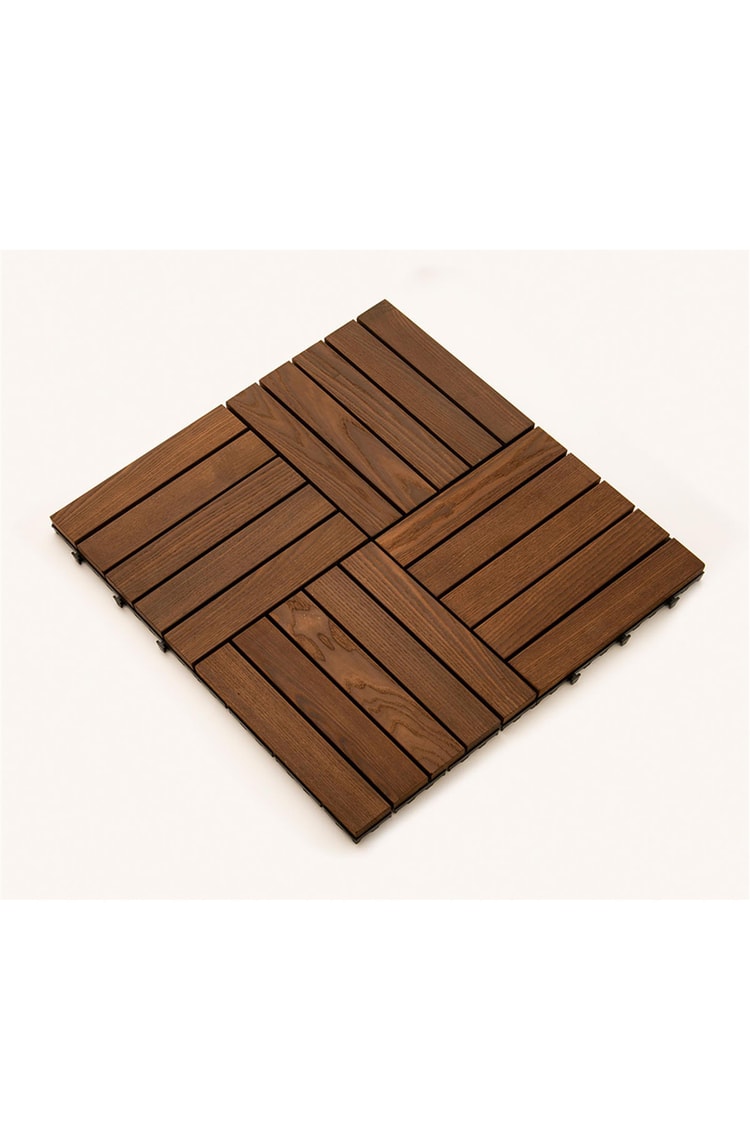 Pafu Sunsoe Dişbudak Ağacı Balkon Bahçe Ahşap Yer Döşemesi Karo Deck 30x30 cm 1 Adet (0,09m2)