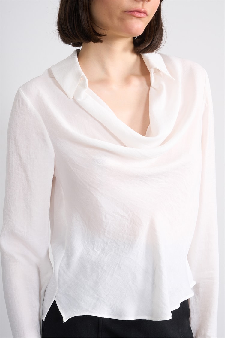 Patara Y26 26-2470 Ekru Kadın Degaje Yaka Bluz S-Xxl