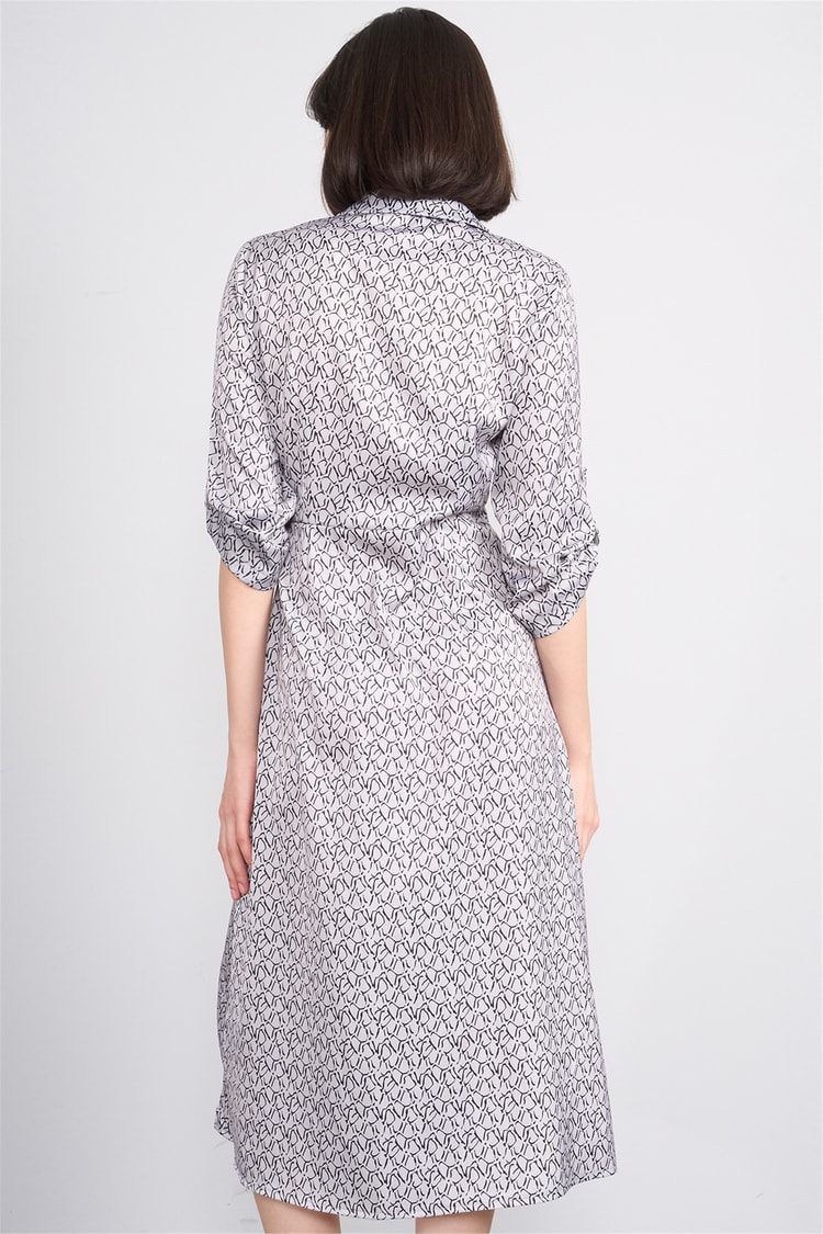 Patara Y26 26-5125 Ekru Kadın Kruvaze Yırtmaçlı Elbise S-Xxl
