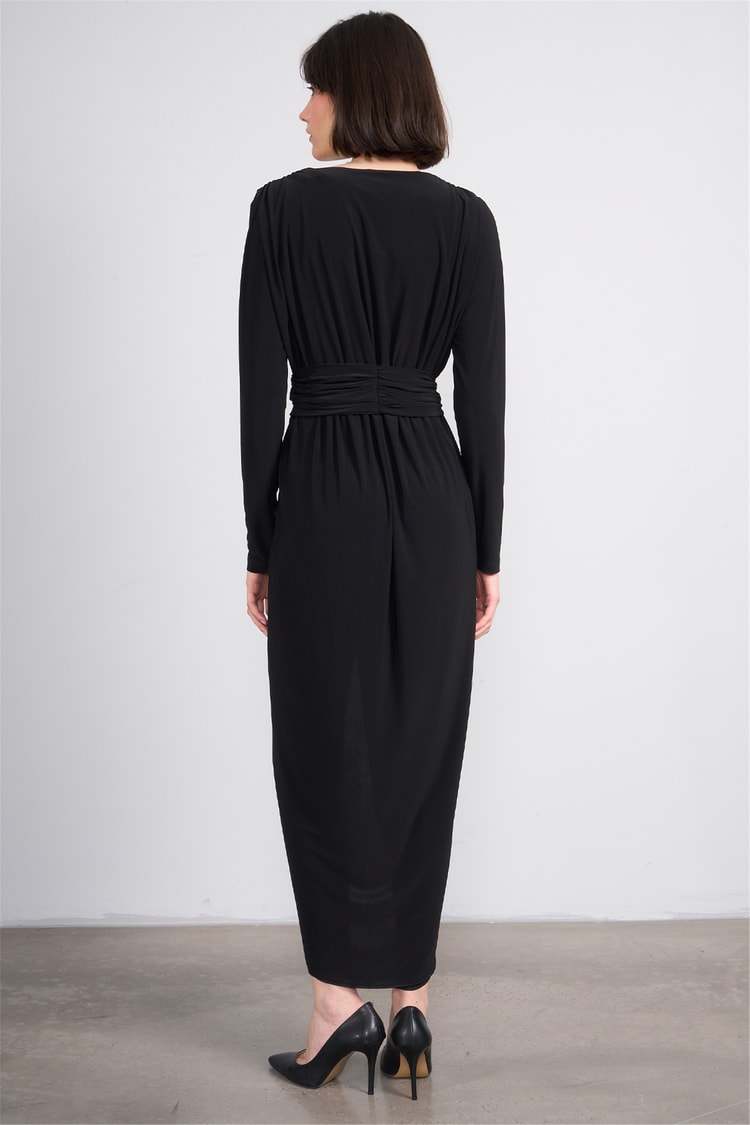 Patara Y26 5112 Siyah Kadın Sandy Kumaş Elbise S-Xl