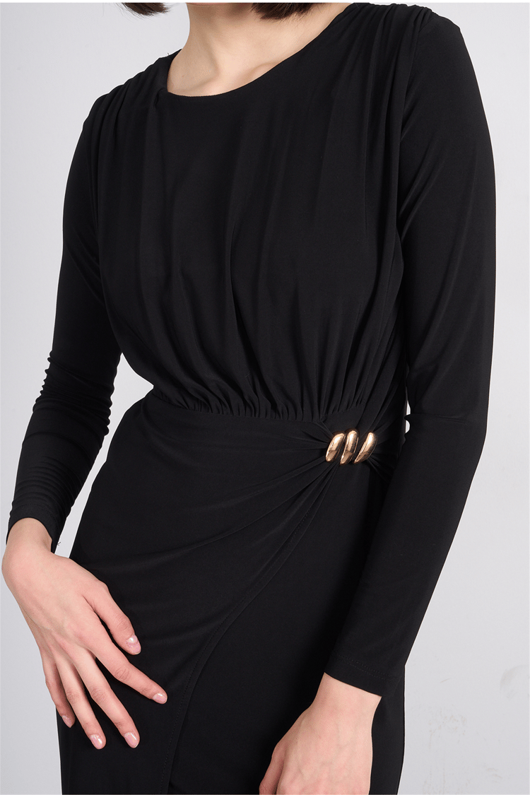 Patara Y26 5117 Siyah Kadın Sandy Kumaş Elbise S-Xl