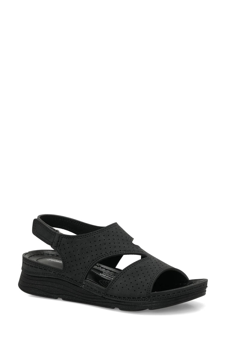 Polarıs A10225090212020 6M 167215.Z6Fx Sıyah Kadın Geleneksel Comfort Duz Sandalet
