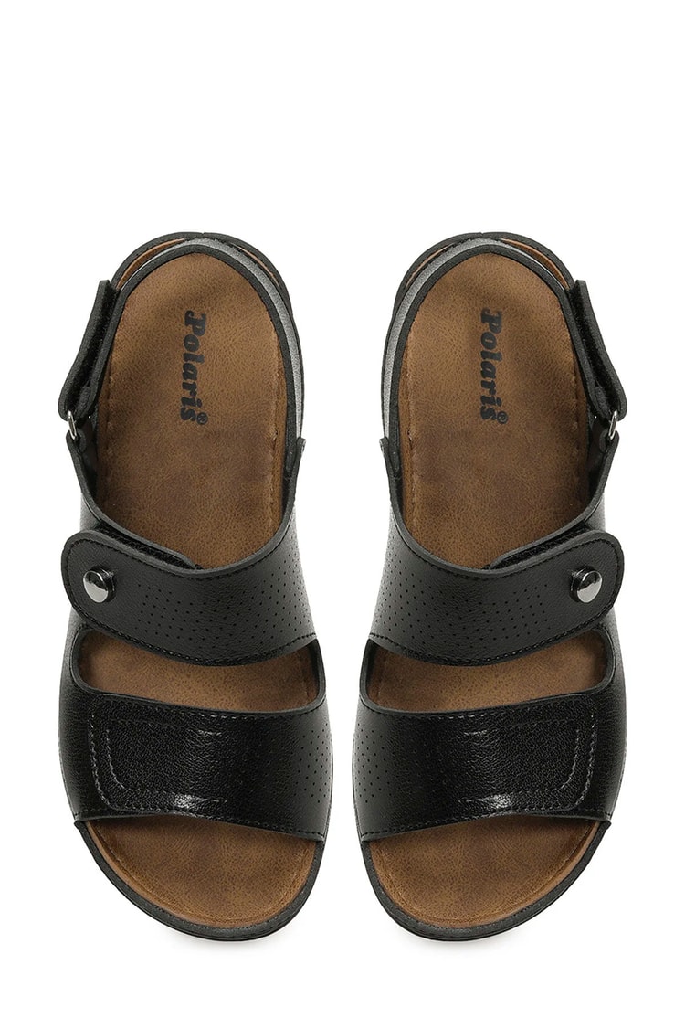 Polarıs A10225092912020 6M 167252.Z6Fx Sıyah Kadın Geleneksel Comfort Duz Sandalet