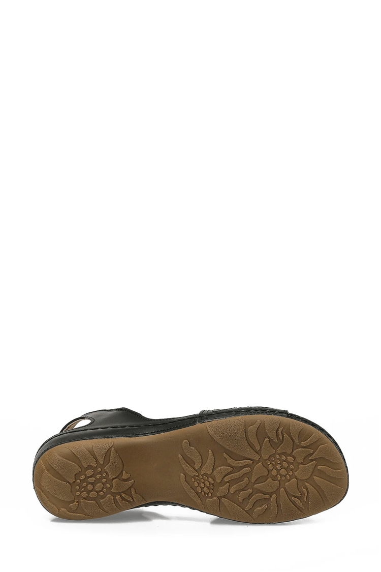 Polarıs A10225094812010 6M 157362.Z6Fx Sıyah Kadın Geleneksel Comfort Duz Sandalet