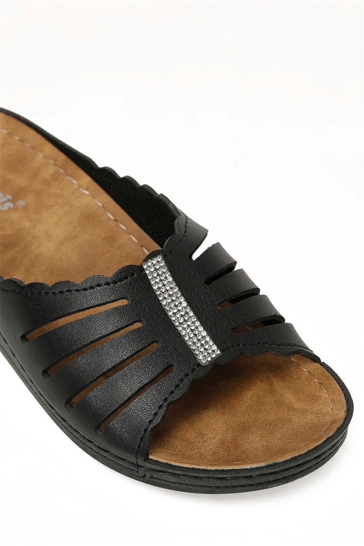 Polarıs A10225095212020 6M 161908.Z6Fx Sıyah Kadın Geleneksel Comfort Duz Terlık