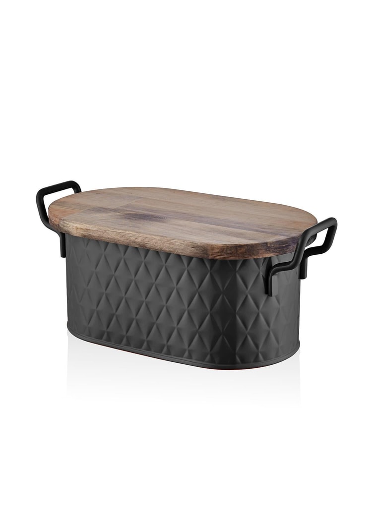 Prizma Ekmek Saklama Kabı Siyah 40x22x18 cm