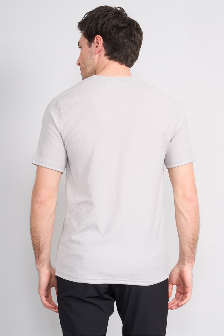 Rosso Y26 26014-S Gri Erkek Sıfır Yaka Jakar Tişört S-Xxl