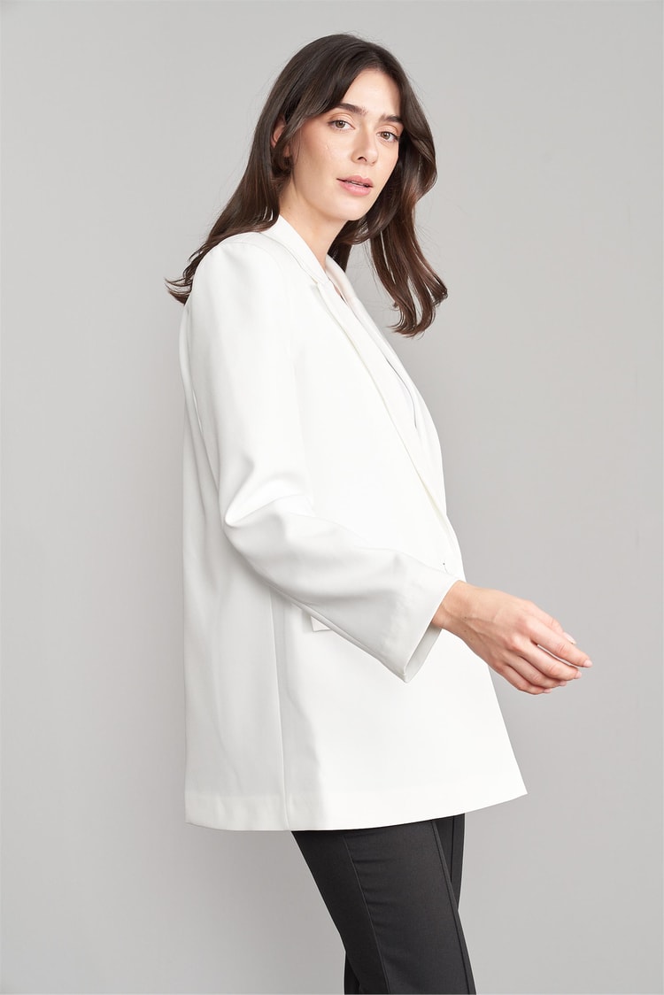 Sateen 1405-6020 Ekru Kadın Zebra Astarlı Ceket