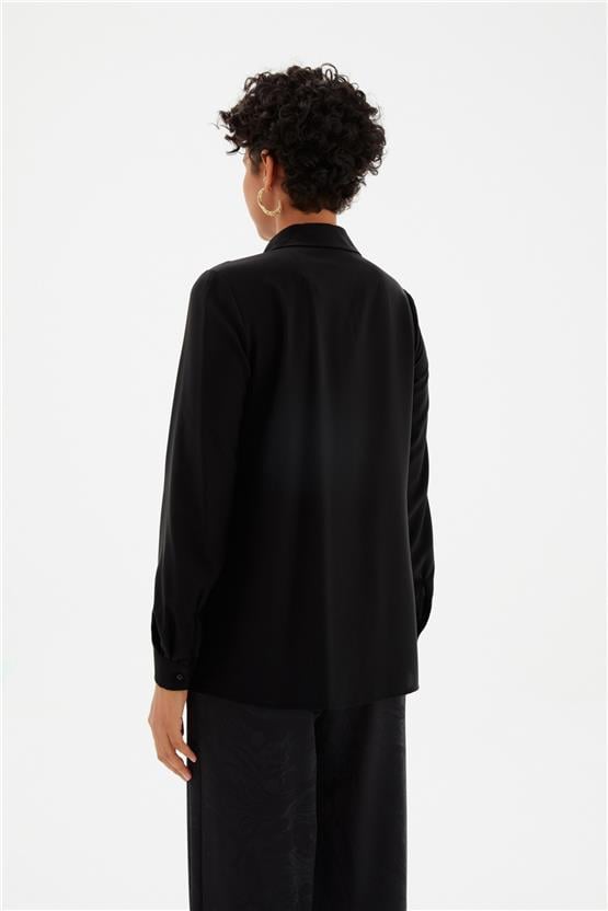 Sateen 266-2528 Siyah Klasık Gömlek