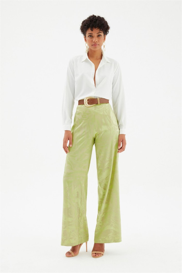 Sateen 268-2530 Ekru Kadın Klasik Gömlek