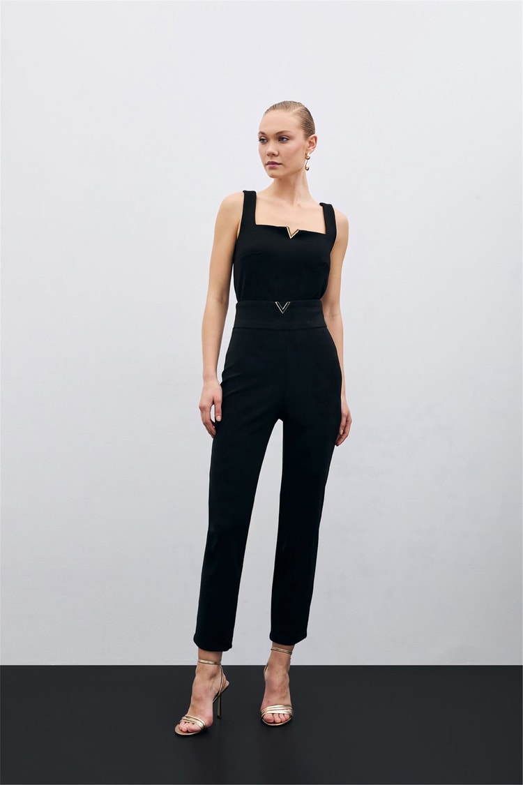 Sateen Y26 1609-5526 Onu V Aksesuarlı Pantolon Siyah
