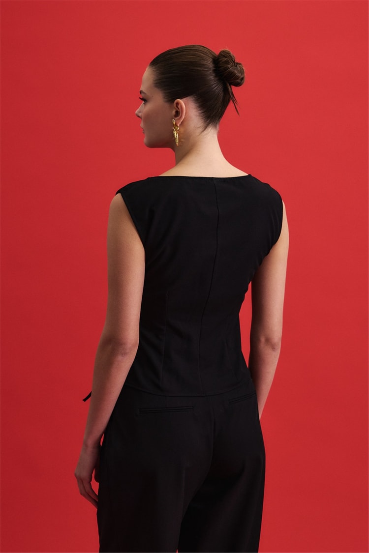 Sateen Y26 1989-1254  Lena Bluz Siyah Kadın